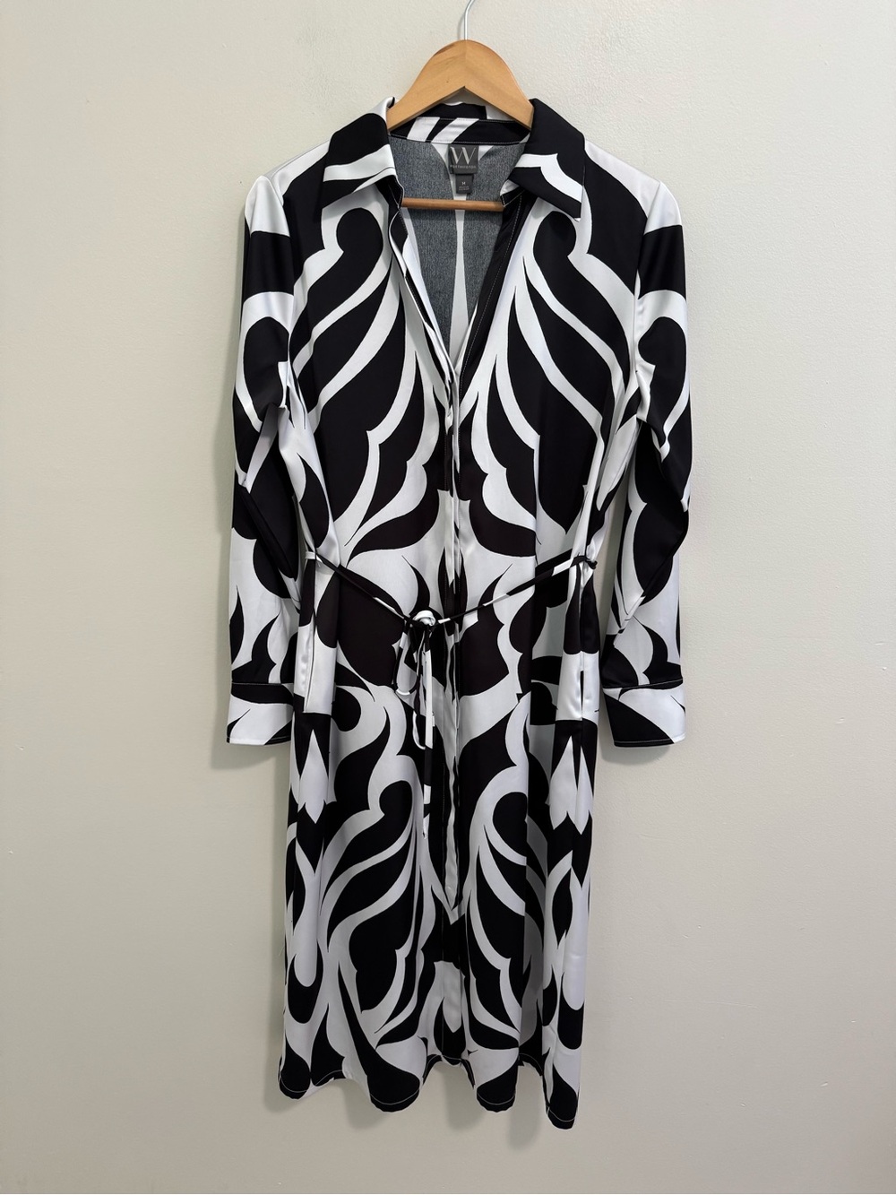 Worthington Abstract Print Midi Long Sleeve Dress